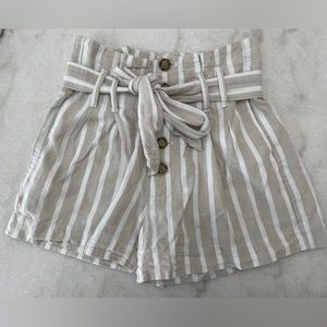 Abercrombie linen striped shorts